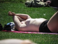 Free porn pics of Topless tanning on city park  3 of 104 pics