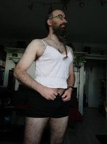 Free porn pics of Crossdresser in Short Shorts and Chastity Cage 10 of 30 pics