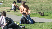 Free porn pics of Topless tanning on city park  22 of 104 pics