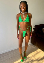 Free porn pics of African Girk in green bikini TRANS 13 of 97 pics