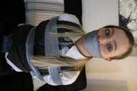 Free porn pics of Necktied vested business woman taped 7 of 29 pics