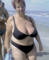 Free porn pics of Red-haired granny at the beach 24 of 185 pics