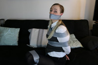 Free porn pics of Necktied vested business woman taped 29 of 29 pics
