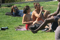 Free porn pics of Topless tanning on city park  35 of 104 pics