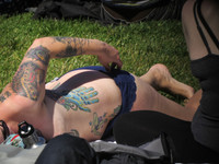 Free porn pics of Topless tanning on city park  11 of 104 pics