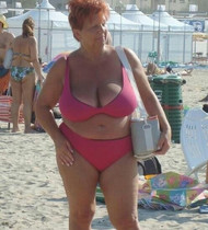 Free porn pics of Red-haired granny at the beach 20 of 185 pics