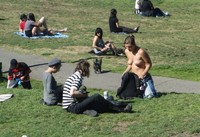 Free porn pics of Topless tanning on city park  17 of 104 pics