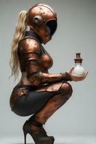 Free porn pics of Steam punk copper armored semen collector 16 of 42 pics