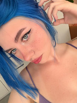Free porn pics of Blue haired Latex whore 2 of 31 pics