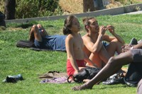 Free porn pics of Topless tanning on city park  39 of 104 pics