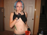 Free porn pics of Green lighting emo girl 25 of 275 pics